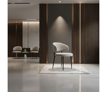 Cadeira Tina em Aço Carbono: Sofisticação e Conforto para Ambientes de Alto Padrão