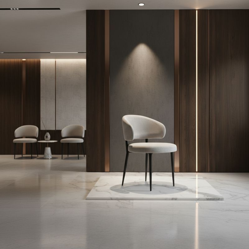 Cadeira Tina em Aço Carbono: Sofisticação e Conforto para Ambientes de Alto Padrão