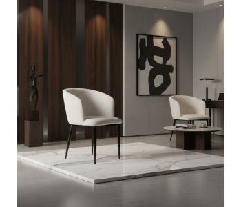 Cadeira Amalfi em Aço Carbono: Sofisticação e Conforto para Ambientes de Alto Padrão