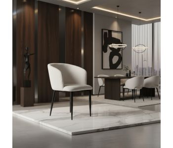Cadeira Amalfi Aço Carbono: Sofisticação e Conforto em Design Orgânico para Ambientes de Alto Padrão