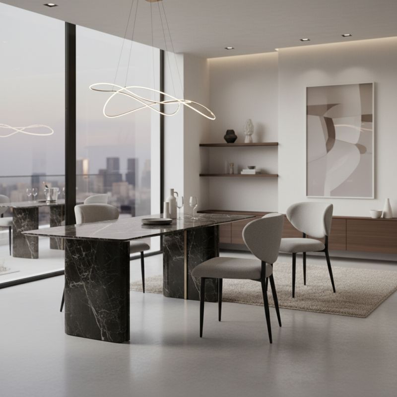 Cadeira Elba em Aço Carbono: Sofisticação e Conforto para Ambientes de Alto Padrão