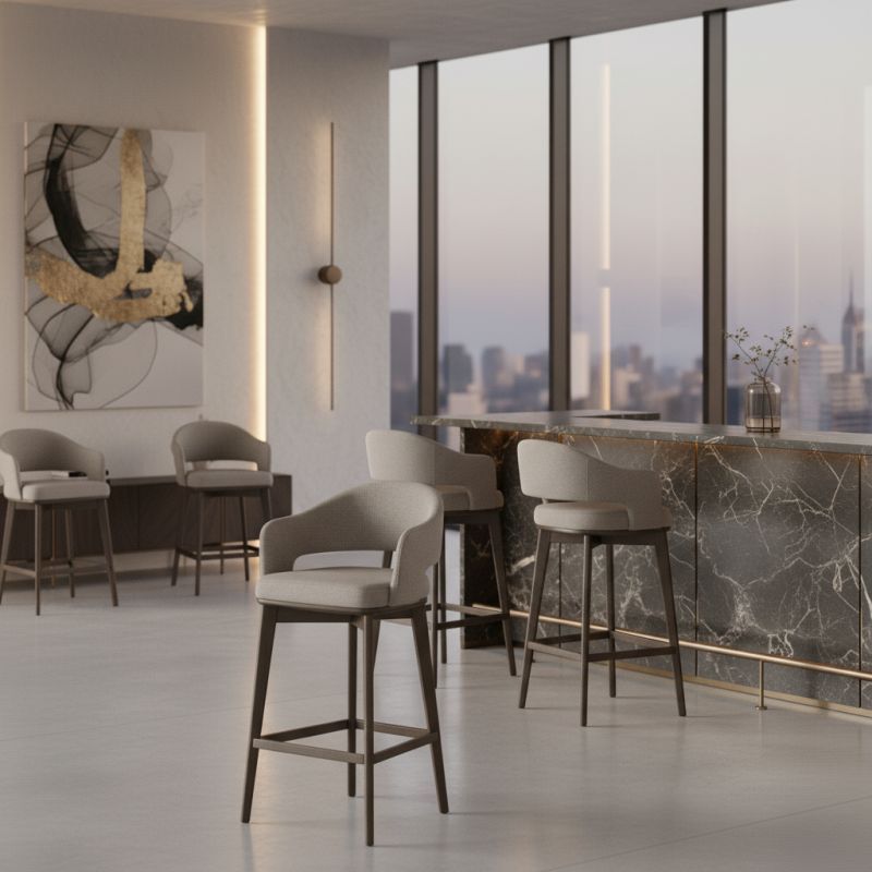 Banqueta Nanda: Elegância Natural e Conforto Ergonômico para Ambientes de Alto Padrão