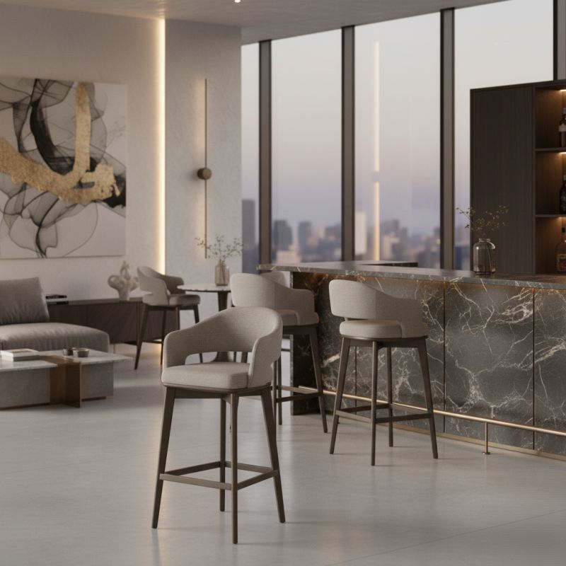 Banqueta Nanda: Elegância Natural e Conforto para Ambientes Sofisticados
