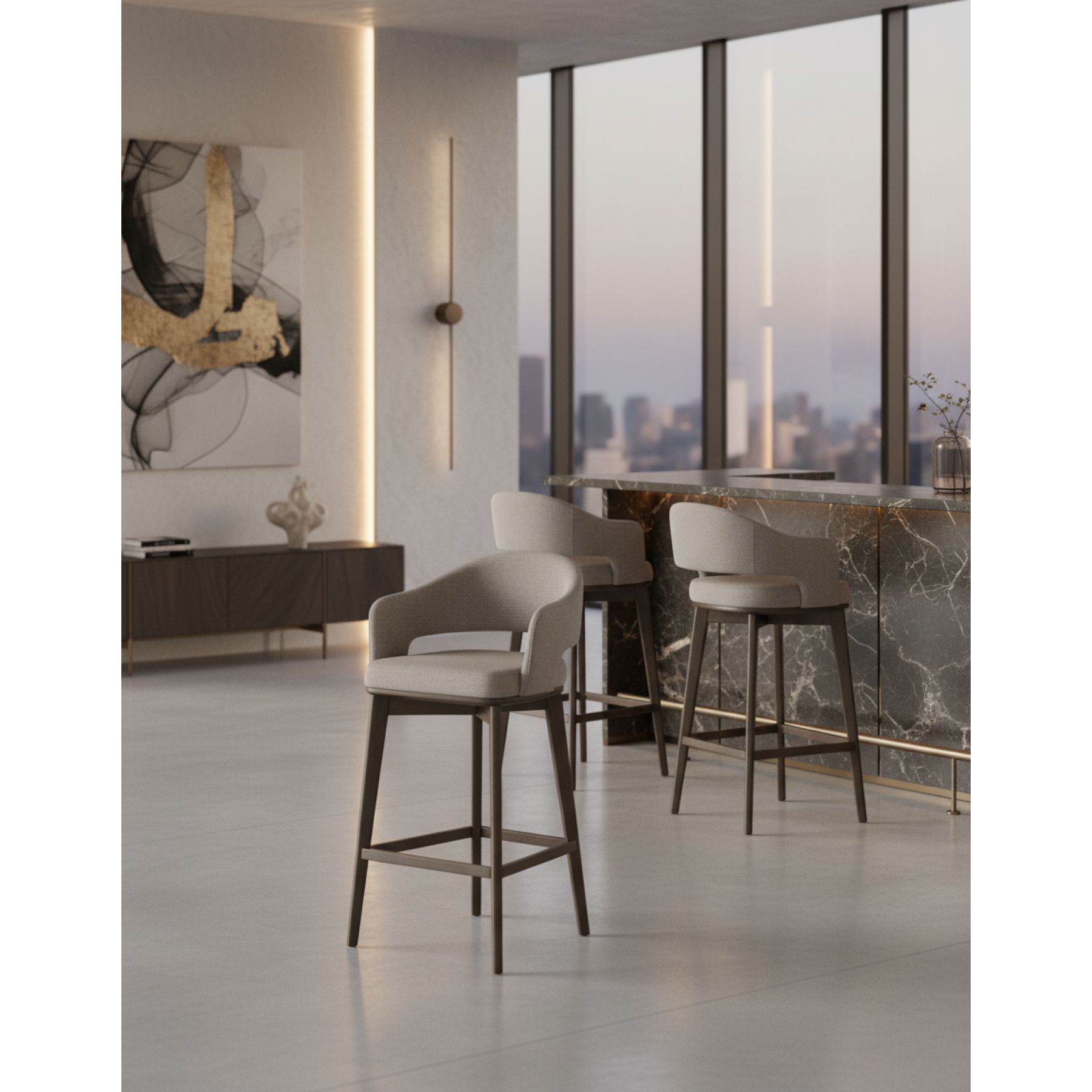 BANQUETA NANDA MADEIRA FIXA OU GIRAT&Oacute;RIA