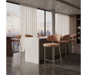 Banqueta Tina Aço Carbono TN-103: Elegância e Conforto para Ambientes de Alto Padrão
