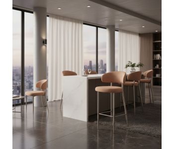 Banqueta Tina Aço Carbono TN-103: Sofisticação e Conforto em Cada Detalhe