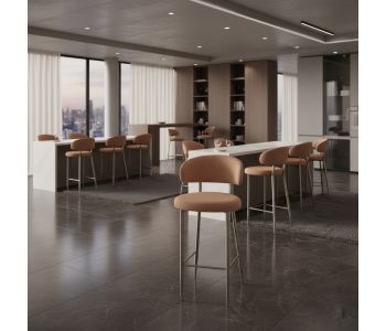 Banqueta Tina Aço Carbono TN-103: Elegância e Conforto para Ambientes de Alto Padrão