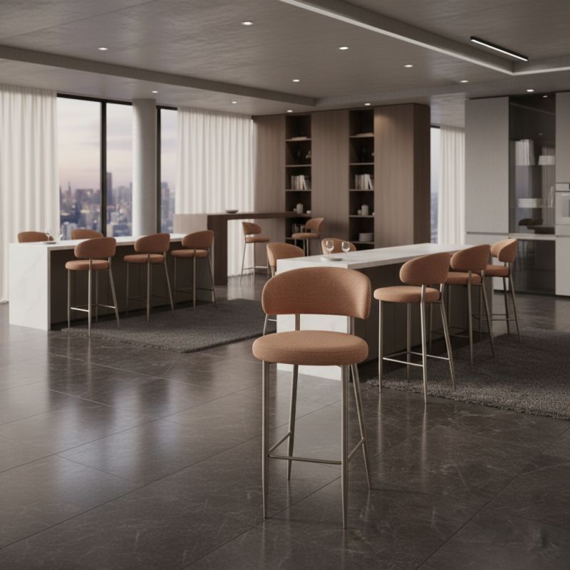 Banqueta Tina Aço Carbono TN-103: Elegância e Conforto para Ambientes de Alto Padrão