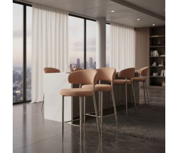 Banqueta Tina: O Toque de Elegância Industrial em Aço Carbono para seu Espaço Gourmet