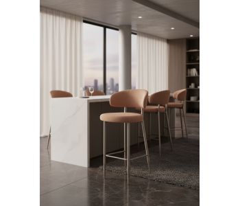 Banqueta Tina Aço Carbono: Sofisticação e Conforto para Ambientes de Alto Padrão