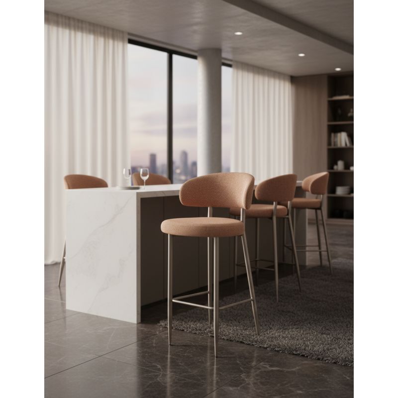 Banqueta Tina Aço Carbono: Sofisticação e Conforto para Ambientes de Alto Padrão