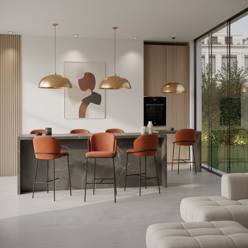 Banqueta Galli Aço Carbono: Sofisticação e Conforto para Ambientes de Alto Padrão