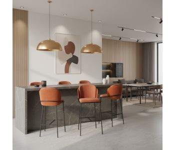 Banqueta Galli em Aço Carbono Tolle Móveis: Sofisticação e Conforto para Seu Ambiente