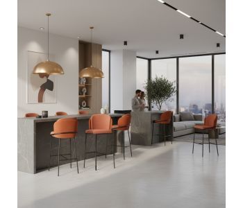 Banqueta Galli: A Elegância do Aço Carbono para Ambientes de Alto Padrão