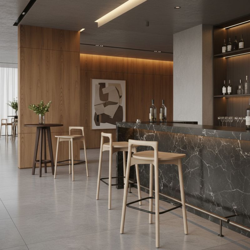 Banqueta Wood Madeira WO-101: Conforto e Elegância Natural para Ambientes de Alto Padrão