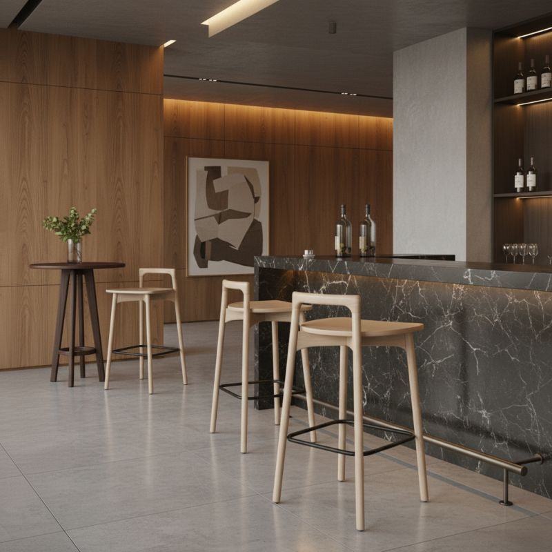 Banqueta Wood Tolle Móveis: Elegância Natural e Conforto Orgânico para Seu Ambiente