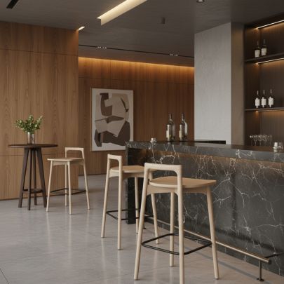 Banqueta Wood: A Sofisticação do Design Orgânico em Madeira de Luxo para Seu Ambiente