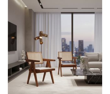 Cadeira Pierre em Madeira com Braço: Sofisticação e Conforto para Seu Jantar