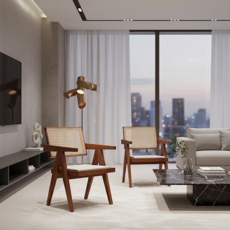 Cadeira Pierre em Madeira com Braço: Sofisticação e Conforto para Seu Jantar