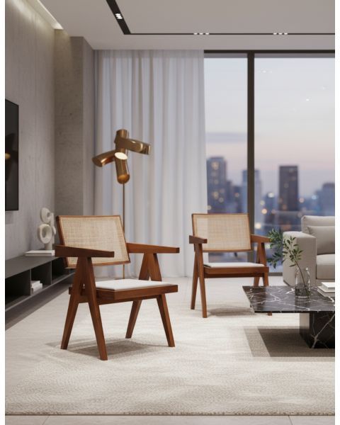 CADEIRA DE JANTAR PIERRE MADEIRA COM BRA&Ccedil;O