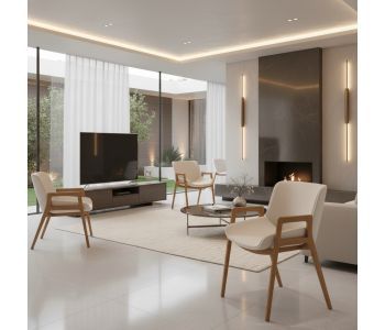 Cadeira Gris Madeira: Sofisticação Orgânica para Ambientes de Alto Padrão