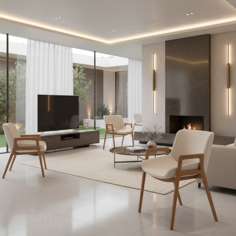 Cadeira Gris Madeira: Sofisticação Orgânica para Ambientes de Alto Padrão