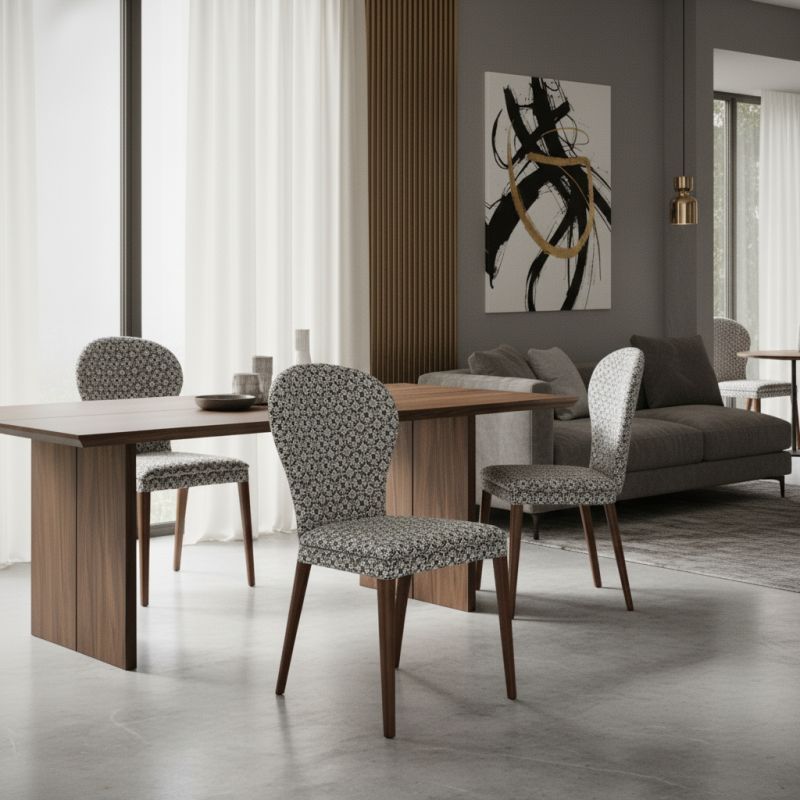 Cadeira Nueva Madeira NV-100: Elegância Natural e Conforto para Ambientes de Alto Padrão