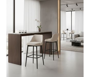 Banqueta Brasil Madeira BRA-101: Elegância Orgânica para Ambientes de Alto Padrão