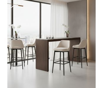 Banqueta Brasil Madeira BRA-101: Elegância Orgânica para Ambientes de Alto Padrão