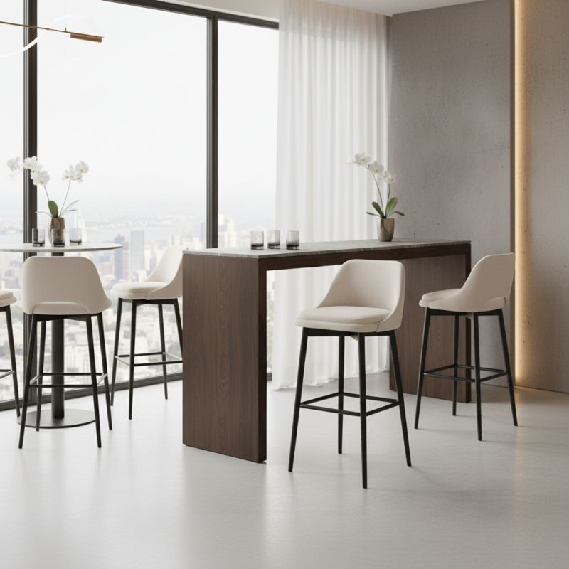 Banqueta Brasil Madeira BRA-101: Elegância Orgânica para Ambientes de Alto Padrão