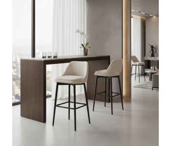 Banqueta Brasil Madeira BRA-101: Elegância Natural e Design Orgânico para Ambientes Sofisticados