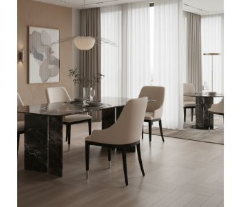 Cadeira Petros Madeira ROS-101: Elegância Orgânica e Conforto para Ambientes de Alto Padrão