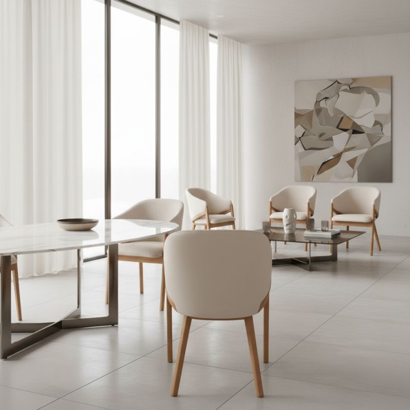 Cadeira Calêndula: A Elegância Orgânica em Madeira para Ambientes de Alto Padrão