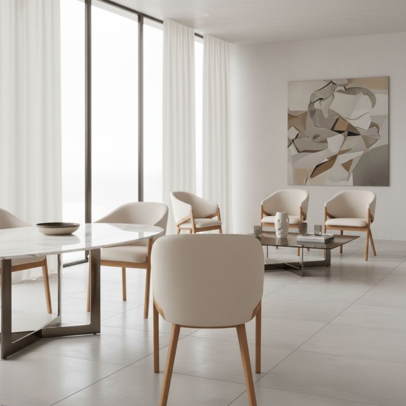 Cadeira Calêndula: A Elegância Orgânica em Madeira para Ambientes de Alto Padrão