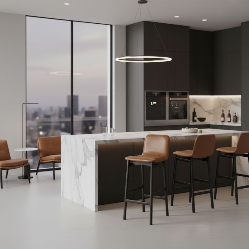 Banqueta Una Madeira Tolle Móveis: Sofisticação e Conforto para Áreas Gourmet