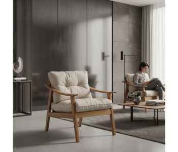 Poltrona Olli: O Toque de Luxo e Conforto em Madeira para Ambientes Sofisticados