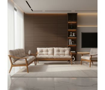 Sofá Olli Madeira: A Harmonia Perfeita entre Design Orgânico e Conforto de Alto Padrão