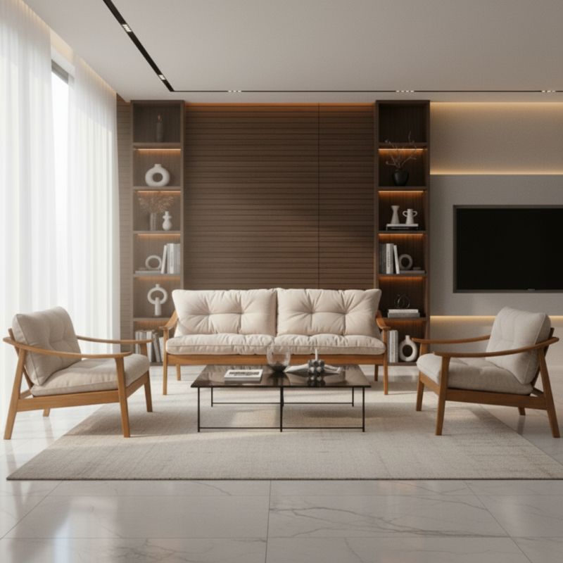 Sofá Olli Madeira: A Combinação Perfeita de Design Orgânico e Conforto para Ambientes Sofisticados