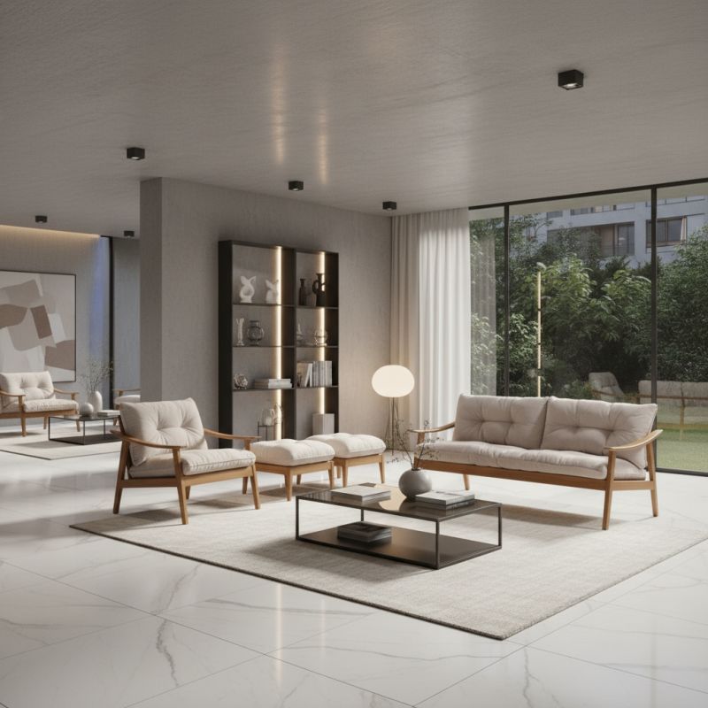 Sofá Brisa Madeira BRS-102: Elegância Natural e Conforto em Alto Padrão