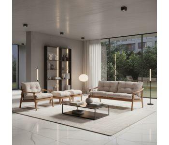 Sofá Brisa Madeira BRS-102: Elegância Sustentável e Conforto para Seu Espaço