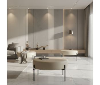 Puff Gio Aço Carbono: Conforto e Sofisticação para Ambientes de Alto Padrão