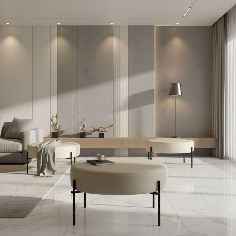 Puff Gio Aço Carbono: Conforto e Sofisticação para Ambientes de Alto Padrão