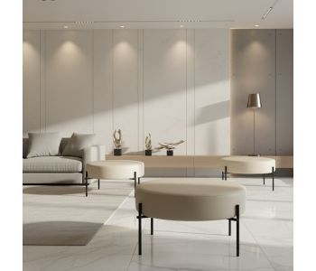 Puff Gio Aço Carbono: Conforto e Elegância para Ambientes de Alto Padrão