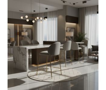 Banqueta Gal em Aço Carbono: Sofisticação e Conforto para Seu Espaço Gourmet