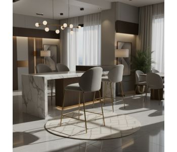 Banqueta Gal em Aço Carbono: Sofisticação e Conforto para Ambientes Exclusivos