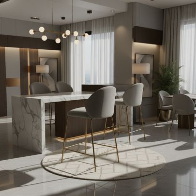 Banqueta Gal em Aço Carbono: Sofisticação e Conforto para Ambientes Exclusivos