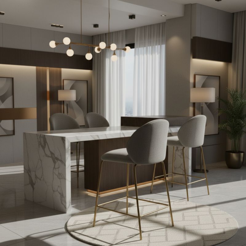 Banqueta Gal em Aço Carbono: Sofisticação e Conforto para Seu Espaço Alto Padrão