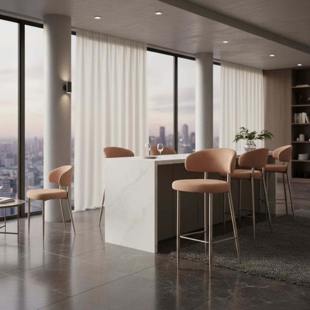 Banqueta Tina Aço Carbono TN-103: Sofisticação e Conforto em Cada Detalhe