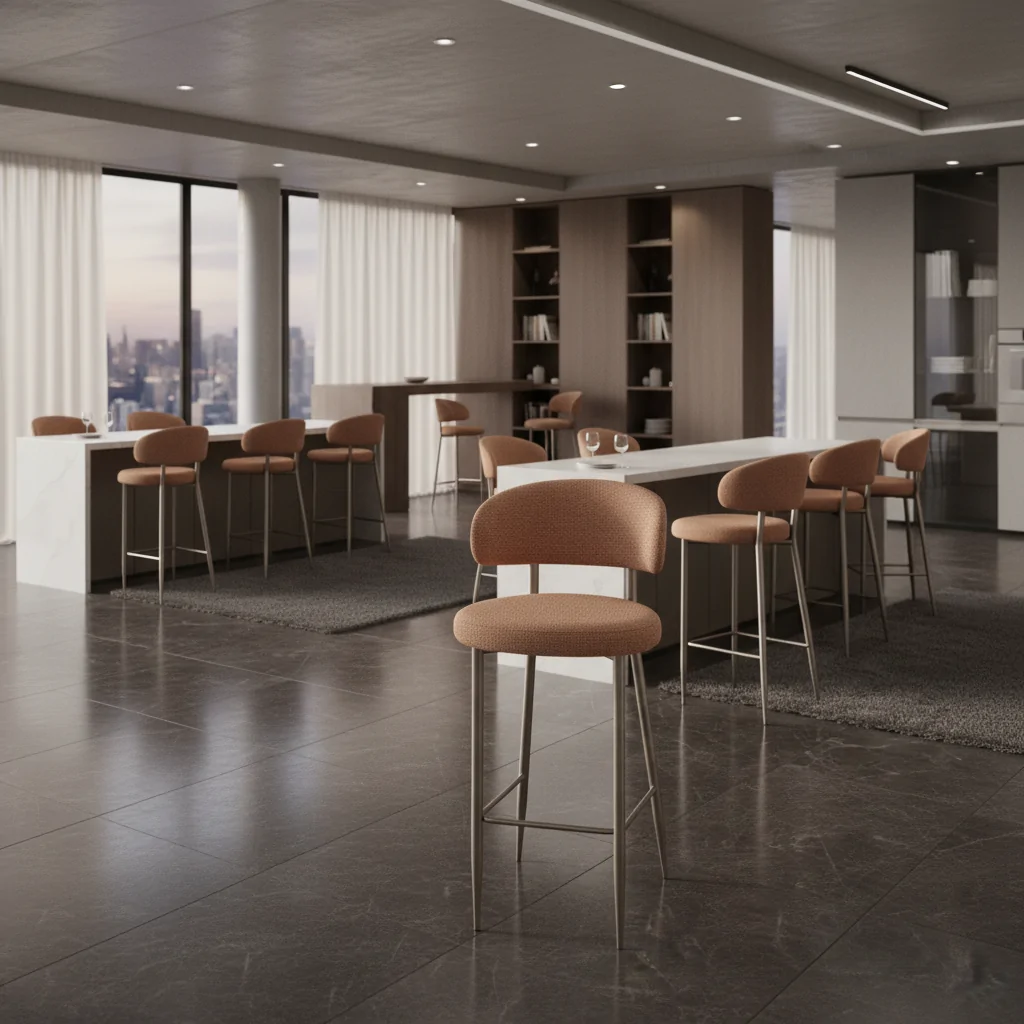 Banqueta Tina Aço Carbono TN-103: Elegância e Conforto para Ambientes de Alto Padrão