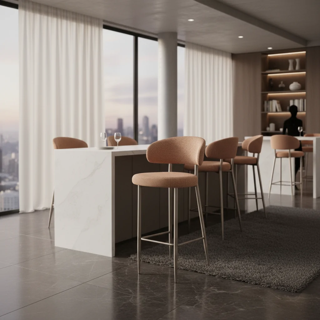 Banqueta Tina Aço Carbono TN-103: Sofisticação e Conforto para Ambientes de Alto Padrão